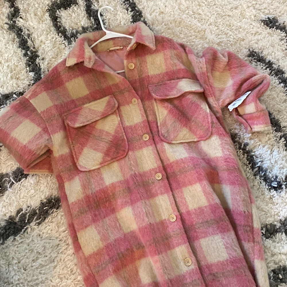 Altar’d State Pink Plaid Jacket